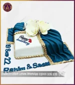 Sea Green Anniversary Dupatta Cake in Lahore