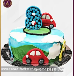 Super Car Theme Cake for 8th Birthday in Lahore