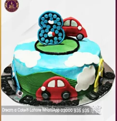 Super Car Theme Cake for 8th Birthday in Lahore