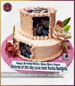 Unmatched Two Tier Floral Picture Cake in Lahore