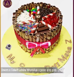 Wafer Stick Delight Cake for Birthday in Lahore