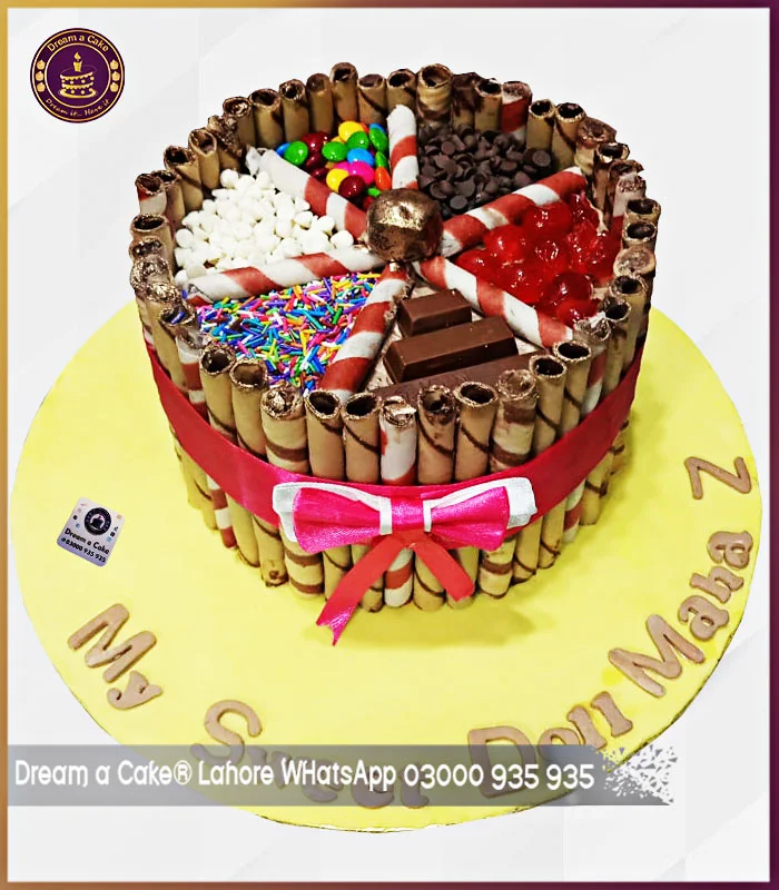 Wafer Stick Delight Cake for Birthday in Lahore