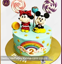 2nd Birthday Mickey Mouse and Mini Mouse Cake in Lahore