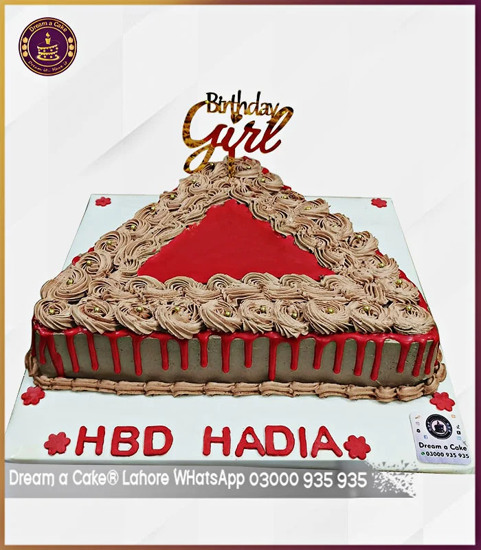 Appetizing Chocolate Strawberry Triangle Cake in Lahore