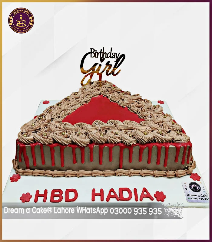 Appetizing Chocolate Strawberry Triangle Cake in Lahore