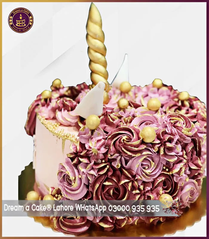 Beautified Tea Pink Color Unicorn Cake in Lahore