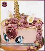 Beautified Tea Pink Color Unicorn Cake in Lahore