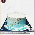 Blue Texture Gold Paper Cake in Lahore