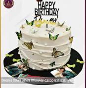 Dignified Butterfly Themed Cake for Fiance’s Birthday in Lahore