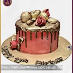 Engaging Red Designer Cake for Fiance’s Birthday in Lahore