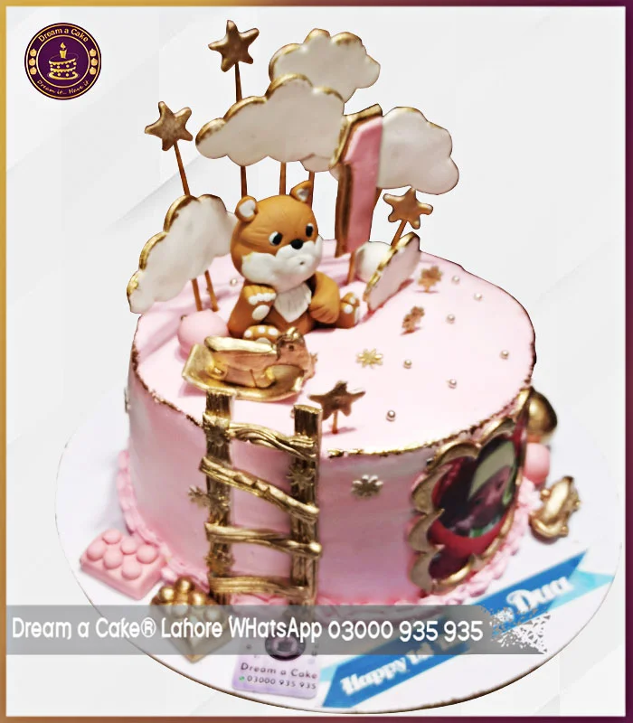 Fairy Fox 1st Birthday Designer Picture Cake in Lahore