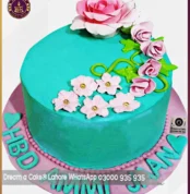 Floral Greeting Mother’s Birthday Cake in Lahore