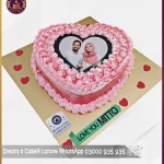 Heart Shape Couple Love Picture Cake in Lahore