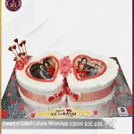 Heart to Heart Wedding Picture Cake in Lahore