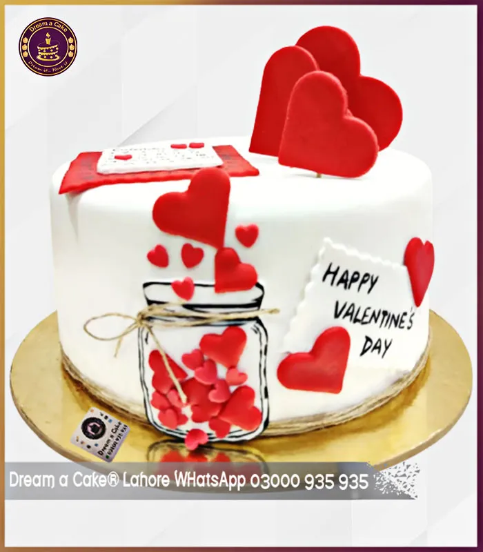 Lovable Hearts Jar Cake in Lahore