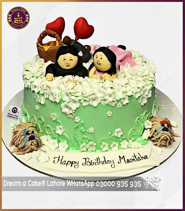 Love Birds Couple Cake in Lahore