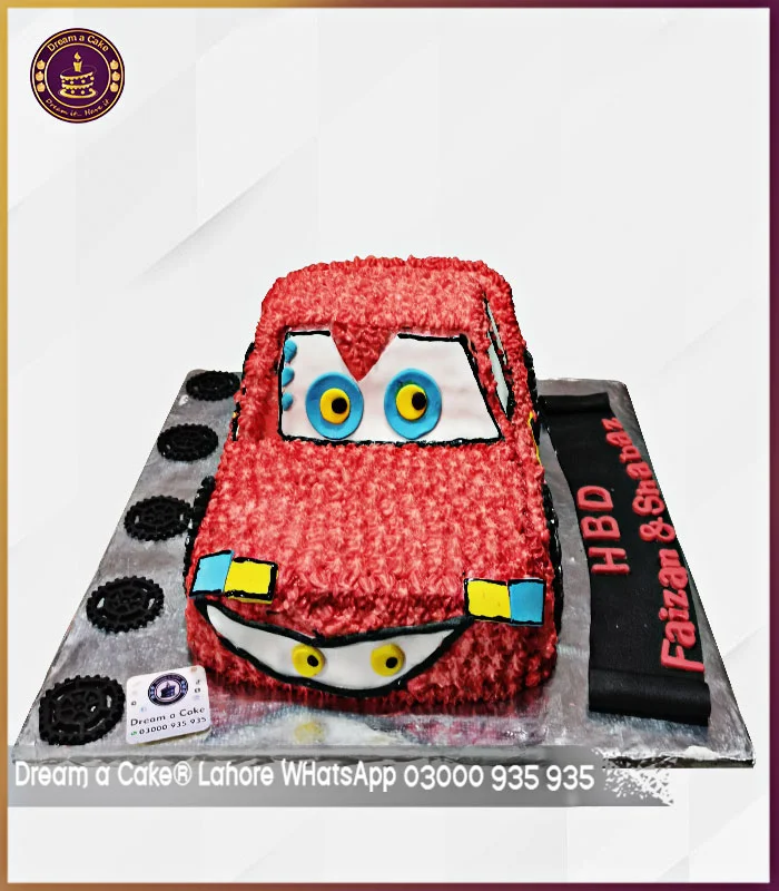 Luscious Red Car Theme Cake in Lahore