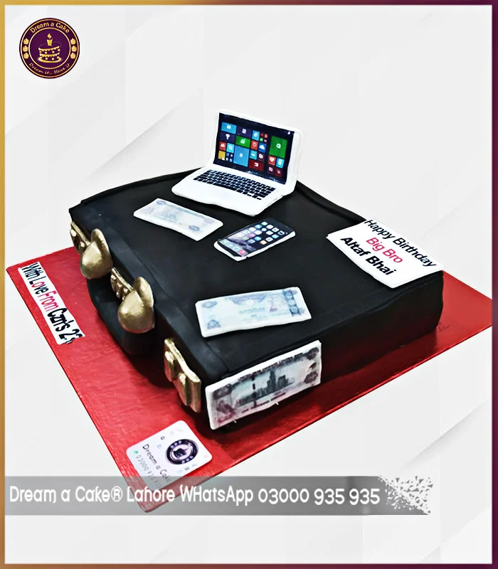 Moneyman Theme Briefcase Cake in Lahore