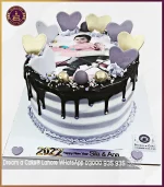 New Year Theme Purple Picture Cake in Lahore