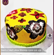 Ornate Hand Painted Floral Cake in Lahore