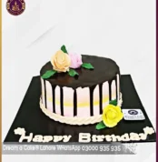 Plush Creamy Flowers Chocolate Cake in Lahore