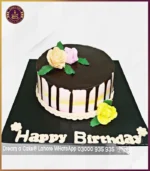 Plush Creamy Flowers Chocolate Cake in Lahore