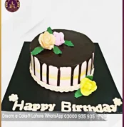Plush Creamy Flowers Chocolate Cake in Lahore