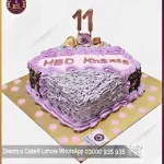 Pretty Purple 11th Birthday Cake for Girls in Lahore
