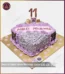 Pretty Purple 11th Birthday Cake for Girls in Lahore