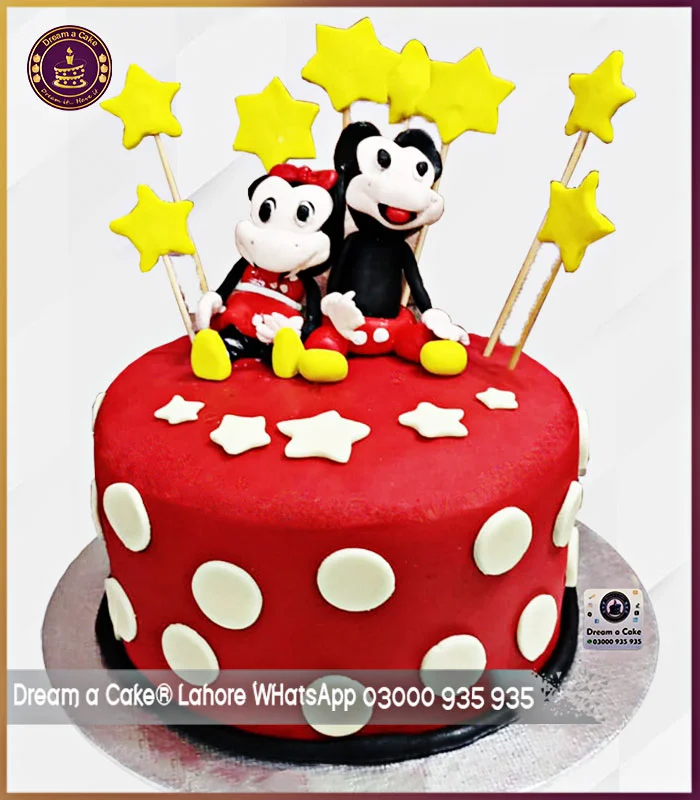 Stars Mickey Mouse Fondant Cake in Lahore