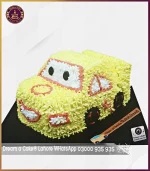 Trendy Yellow Car Cake in Lahore