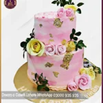 Two Tier Flower Art Cake in Lahore