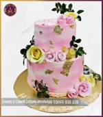 Two Tier Flower Art Cake in Lahore