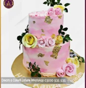 Two Tier Flower Art Cake in Lahore