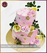 Two Tier Flower Art Cake in Lahore