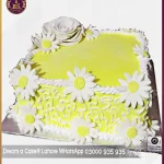 Yellow and White Floral Cake in Lahore