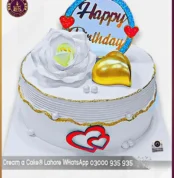 Charming Golden Heart Designer Cake in Lahore
