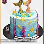 Pretty Arial Mermaid Theme Cake in Lahore