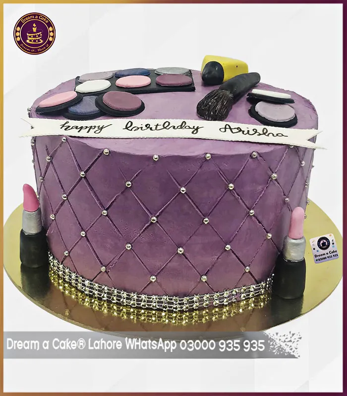 Amethyst Hues Purple Make Up Cake in Lahore