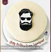 Heroic Blend Beard and Moustache themed Cake in Lahore