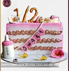 Sweet Six Month Half Birthday Cake for Girls in Lahore