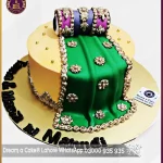 Vibrant Yellow Mehndi Dholak Cake in Lahore