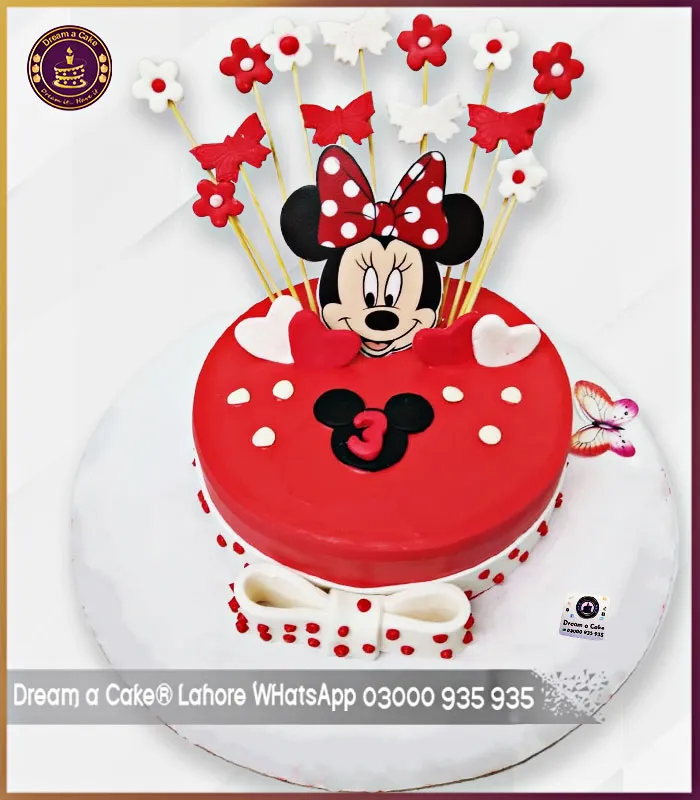 3rd Birthday Motivating Minnie Mouse Cake Perfect for Girls in Lahore