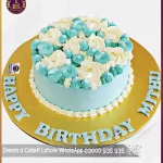 Simple & Sleek Blue Birthday cake in Lahore