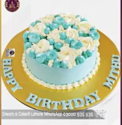 Simple & Sleek Blue Birthday cake in Lahore