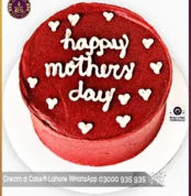 Crimson Passion Red Happy Mothers' Day Cake in Lahore
