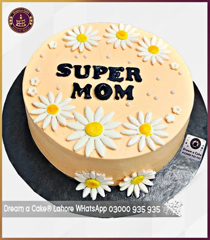 Floral Embrace Super Mom floral Mother's Day Cake in Lahore