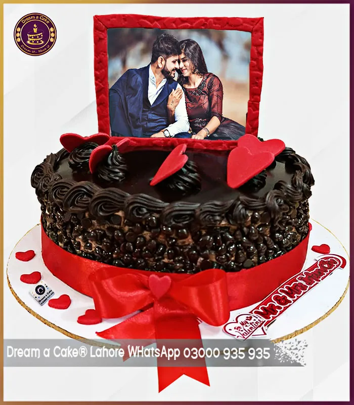 Love-Inspired Picture Frame Chocolate Cake in Lahore