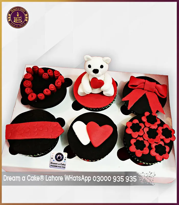 Love Story Teddy Bear Cupcakes in Lahore