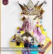 2 Tier Magical Crowned Princess Theme Cake in Lahore